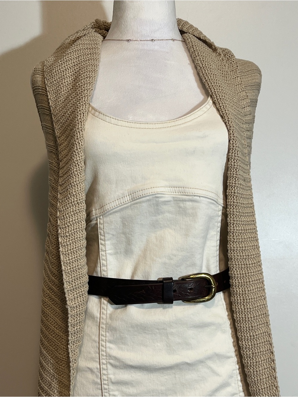 aerie Cream Tank Mini Dress